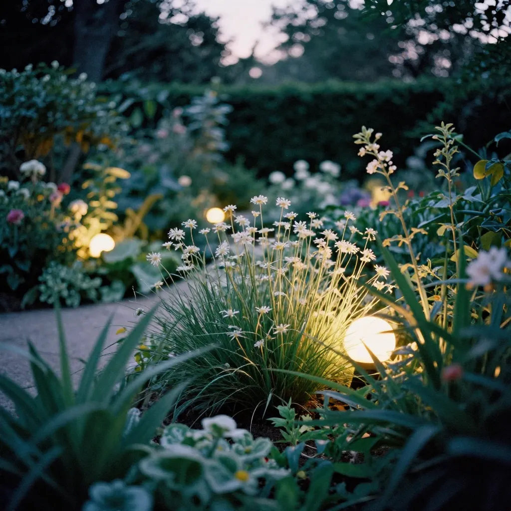 Modern garden lighting installation