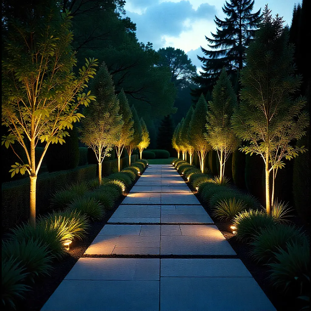 Evening garden illumination
