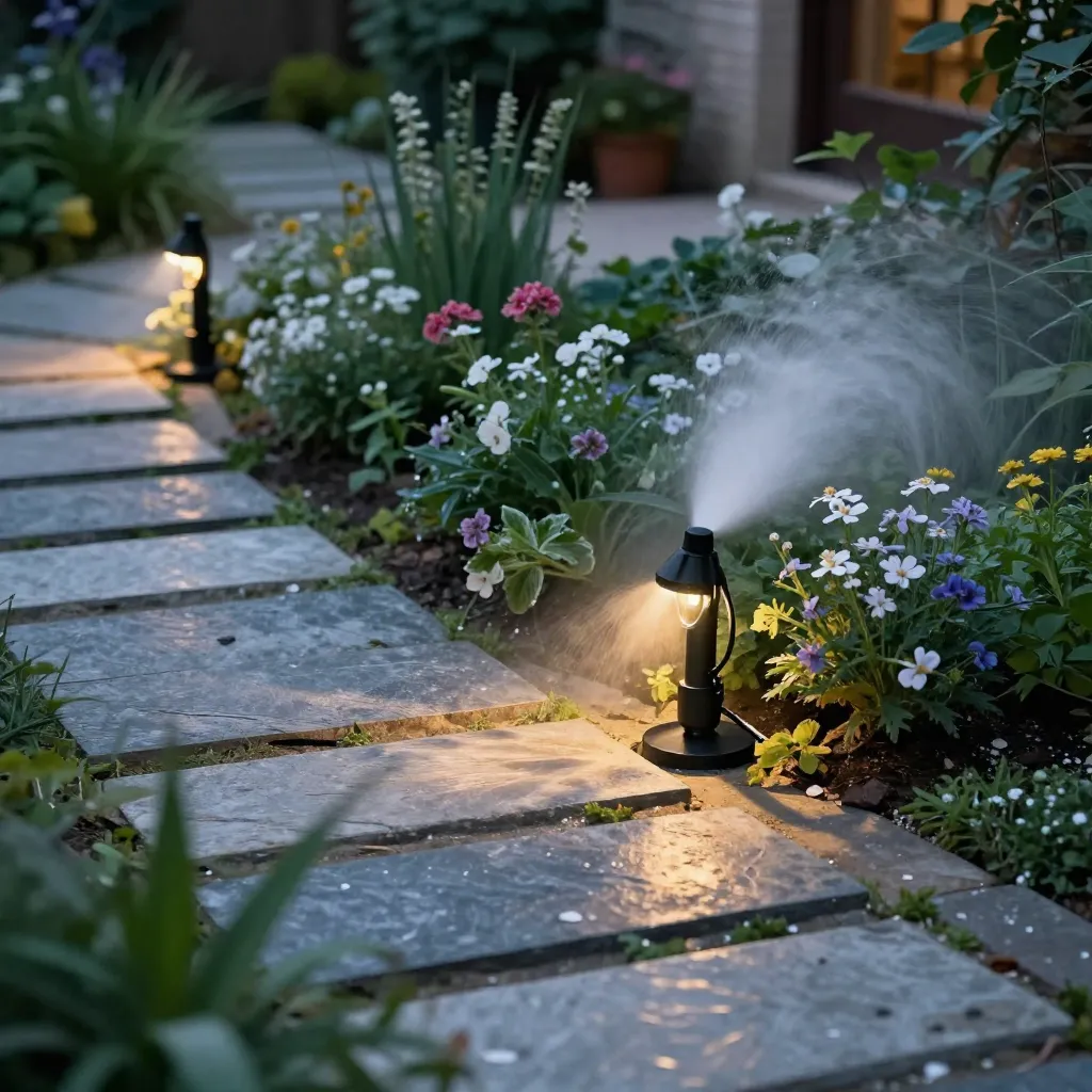 Daytime garden features