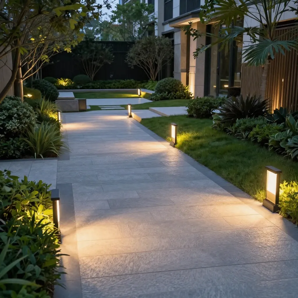 Garden during golden hour